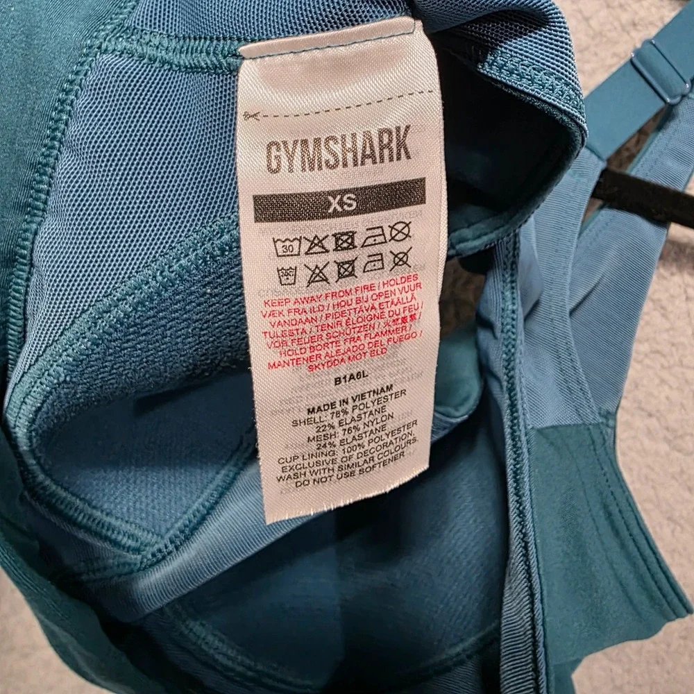 Gymshark Women's‎ Sports Bra Size XS Extra Small Adjustable Teal Green Blue